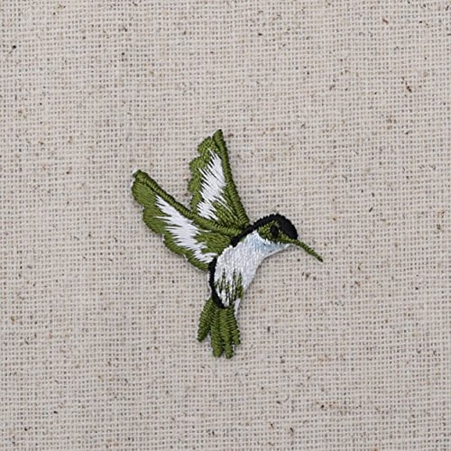Small Hummingbird RIGHT/Bird Red Throat Iron on Applique/Embroidered Patch 